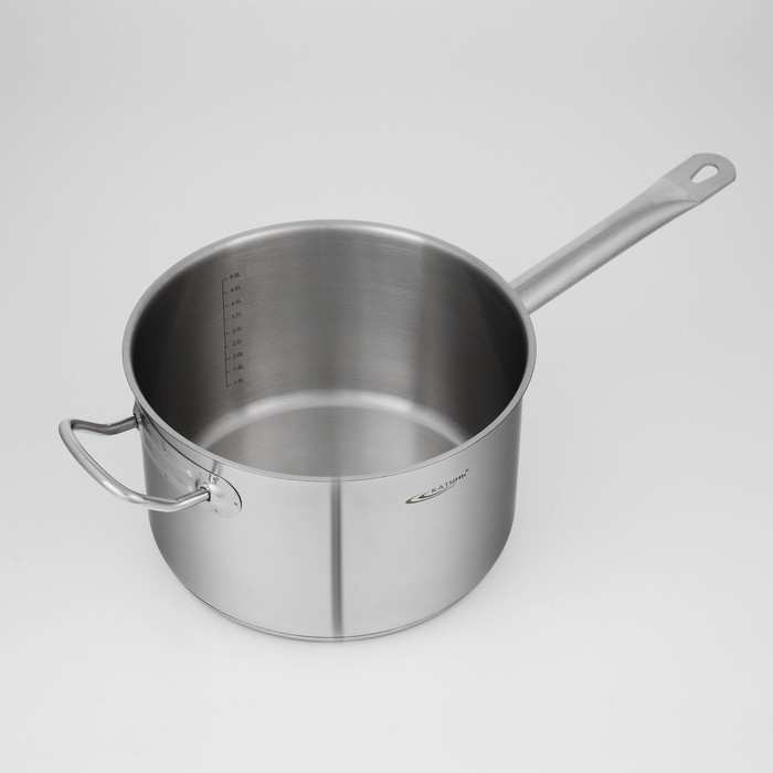 Ковш &laquo;Общепит&raquo;, 6,3 л, d=24 см, h=14,5 см, металлическая крышка, с теплораспределительным слоем, индукция