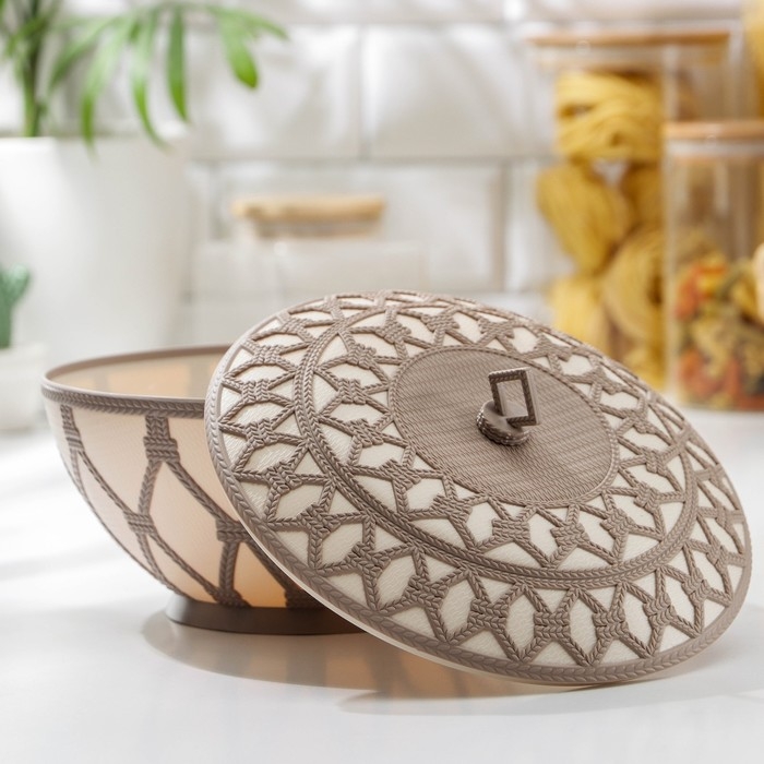 Сухарница &laquo;Арабеска&raquo;, 1,7 л, с крышкой, цвет МИКС