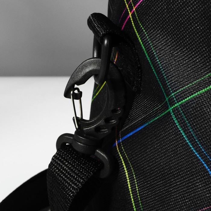 Сумка-футляр &laquo;Неон&raquo;, 2 люверса, d = 21 &times; 23 см, цвет чёрный/разноцветный