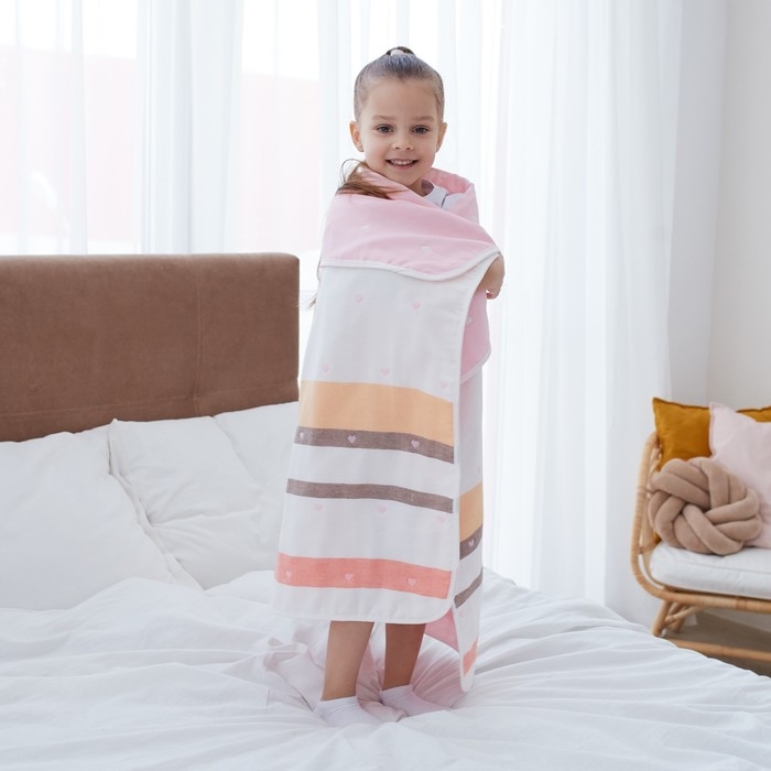 Полотенце детское Крошка Я "Magic" 95х100&plusmn;5 см, цвет розовый, 100% хлопок, 280 г/м2