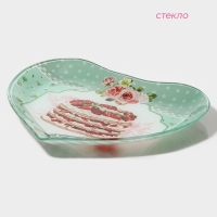 Блюдо стеклянное сервировочное Доляна &laquo;Сердце. Сладости&raquo;, 25,5&times;21,8&times;2,6 см
