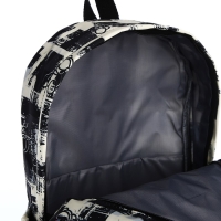 Рюкзак школьный из текстиля на молнии, 3 кармана, цвет чёрный