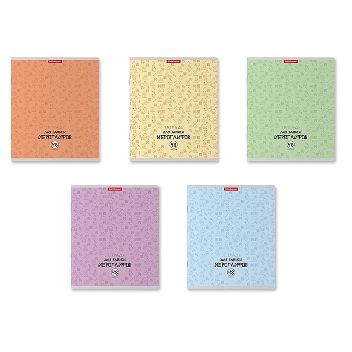 Тетрадь для записи иероглифов, 48 листов в клетку, ErichKrause Тетрадь для записи иероглифов, 48 листов в клетку, ErichKrause "Китайская грамота", МИКС