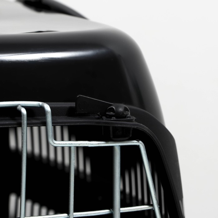 Переноска для животных до 12 кг Переноска для животных до 12 кг "Пижон" 49х33х32см, металлическая дверь, черная