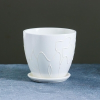 Горшок цветочный "Кураж" (белый) № 2 Высокий овал 0,6л Горшок цветочный "Кураж" (белый) № 2 Высокий овал 0,6л