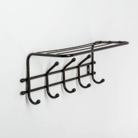 Вешалка настенная с полкой &laquo;Комфорт&raquo;, 5 крючков, 41&times;20&times;10 см, цвет медный антик