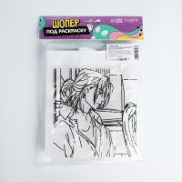 Шопер под раскраску "Девочка аниме", 35х40 см, спанбонд Шопер под раскраску "Девочка аниме", 35х40 см, спанбонд