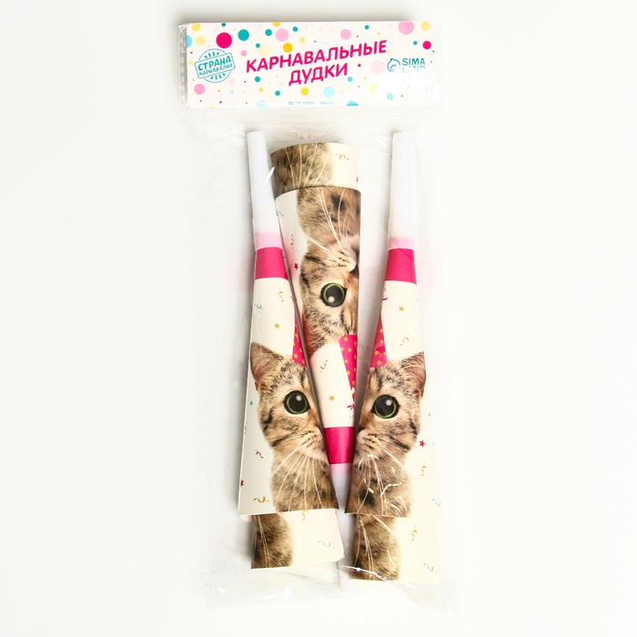 Карнавальный гудок &laquo;Кошечка&raquo;, набор 6 шт.
