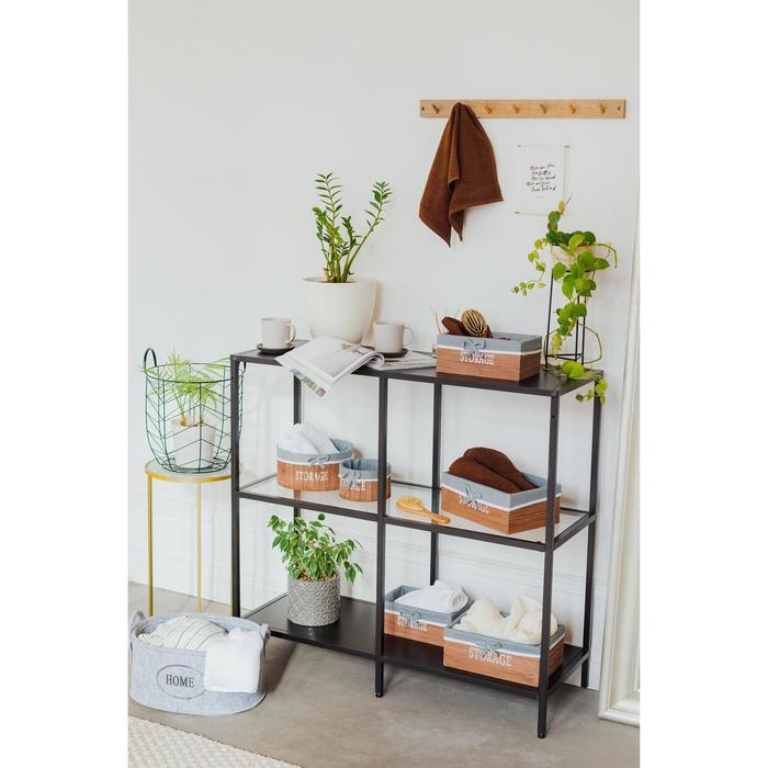 Корзина для хранения Доляна Storage, 15×15×9 см, малая, дерево, цвет коричневый, серый Корзина для хранения Доляна Storage, 15×15×9 см, малая, дерево, цвет коричневый, серый