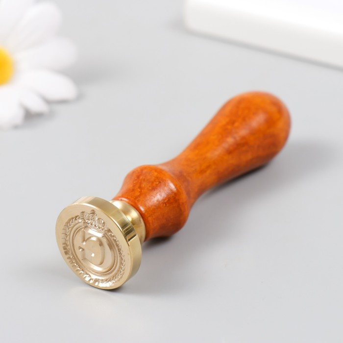 Печать для сургуча с деревянной ручкой Печать для сургуча с деревянной ручкой "Корона с буквой G" 9х2,5х2,5 см