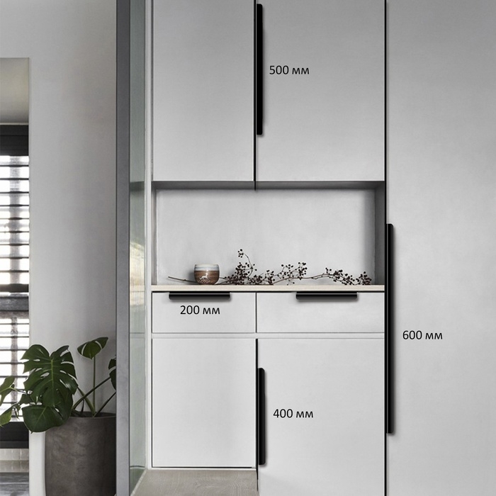 Ручка торцевая CAPPIO RP100BL, L=600 мм, цвет черный