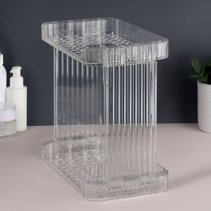 Органайзер для хранения &laquo;CRISTAL&raquo;, 2 секции, 28 &times; 15 &times; 26 см, цвет прозрачный