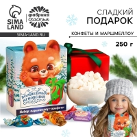 Сладкий детский новогодний подарок &laquo;Медведь&raquo;, конфеты и маршмеллоу, 250 г.