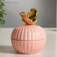 Шкатулка керамика "Золотой воробушек" 10х8х8 см Шкатулка керамика "Золотой воробушек" 10х8х8 см