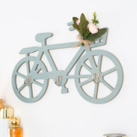 Крючки декоративные дерево "Велосипед с букетом цветов" 22х40х3,5 см