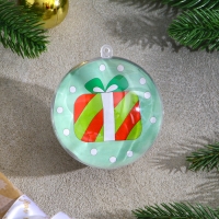 Ёлочное украшение под раскраску &laquo;Подарок&raquo; размер: 8 см; 2 шт., кисть