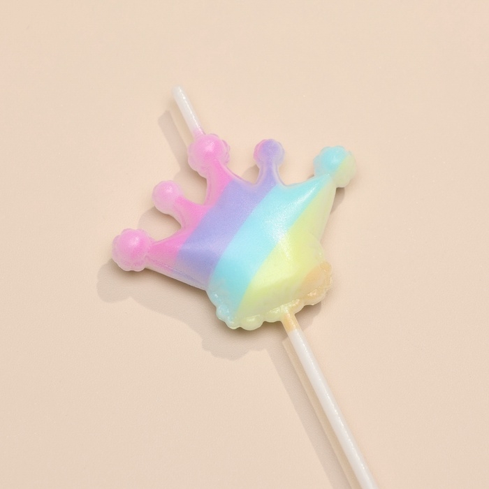 Набор свечей для торта, 5 шт Набор свечей для торта, 5 шт "Детская радужная вечеринка", разноцветные