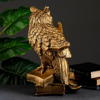 Копилка "Сова с пером" бронза, 25х30х45см Копилка "Сова с пером" бронза, 25х30х45см