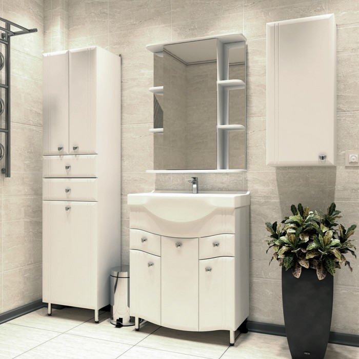 Пенал на ножках для ванной комнаты &laquo;Тура&raquo; с корзиной, 30х45х181 см