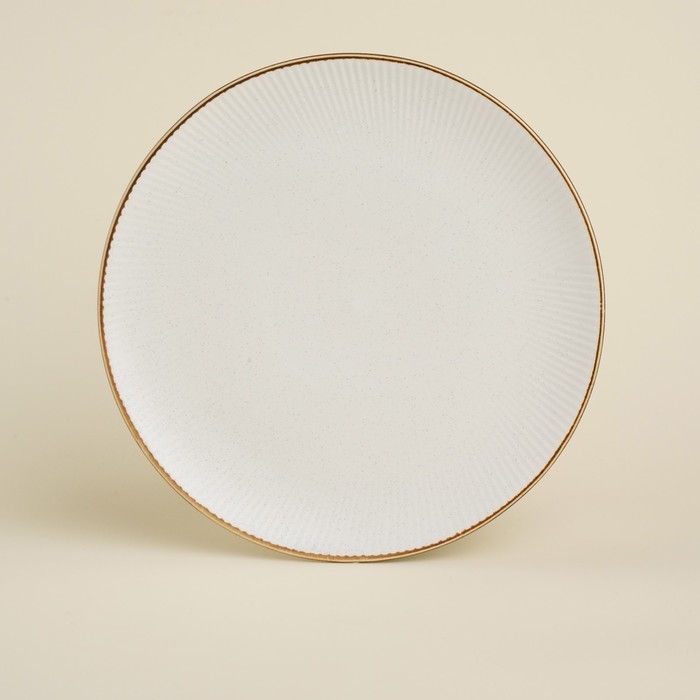 Тарелка обеденная фарфоровая SL Home «Волна в камне», d=25,5 см, цвет белый Тарелка обеденная фарфоровая SL Home «Волна в камне», d=25,5 см, цвет белый