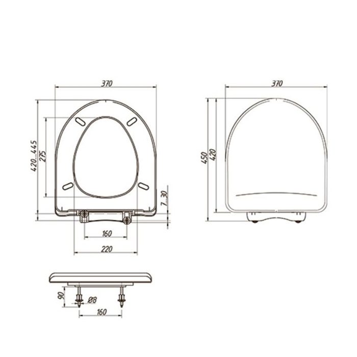 Сиденье для унитаза ORIO КВ1-1, регулируемое, белое Сиденье для унитаза ORIO КВ1-1, регулируемое, белое