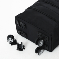 Сумка дорожная 20" на съемных колёсах, отдел на молнии, с увеличением, 3 наружных кармана, держатель для чемодана, цвет чёрный Сумка дорожная 20" на съемных колёсах, отдел на молнии, с увеличением, 3 наружных кармана, держатель для чемодана, цвет чёрный