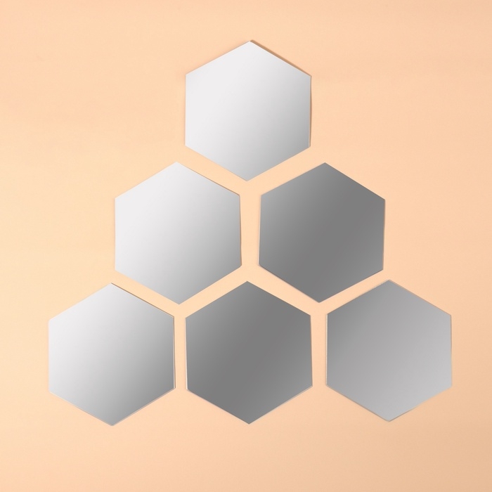 Интерьерные зеркала для декорирования, без рамы, набор - 6 шт, 10 × 8,6 см Интерьерные зеркала для декорирования, без рамы, набор - 6 шт, 10 × 8,6 см