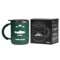 Термокружка "Мастер К" Поход "Кружка сурового рыбака", 450 мл, сохраняет тепло 2 ч, зеленая