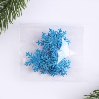Новогодний набор для декора &laquo;Снежинки&raquo; 12 шт., цвет голубой