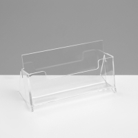 Подставка под визитки настольная 10&times;2&times;5 см, оргстекло 2 мм, В ЗАЩИТНОЙ ПЛЁНКЕ