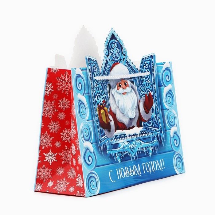 Пакет подарочный новогодний &laquo;Дед Мороз&raquo;, 30 х 26 х 10 см , Новый год