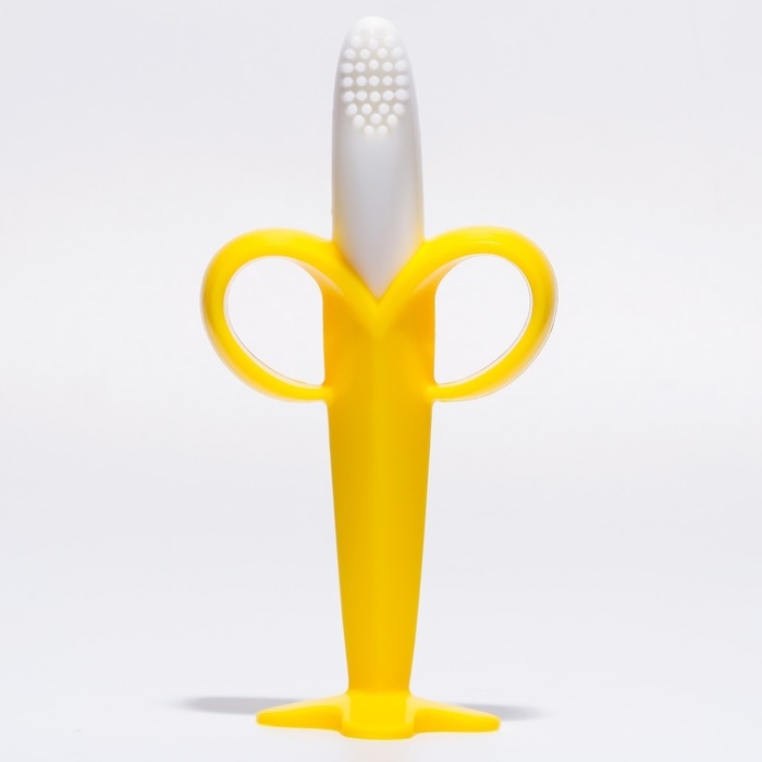 Прорезыватель - массажер для зубов «Банан», силиконовый, на присоске, щеточка, Крошка Я Прорезыватель - массажер для зубов «Банан», силиконовый, на присоске, щеточка, Крошка Я