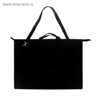 Папка для чертежей и рисунков А2, 650 х 480 х 50 мм, с ручками, пластиковая, молния сверху, Оникс, ПР 6, 0.9 мм, плечевой ремень, чёрная