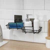 Полка на липучке Доляна, 31&times;11&times;6 см, цвет чёрный