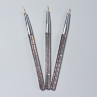 Набор кистей для дизайна ногтей, 3 шт, 13,5 см, цвет прозрачный