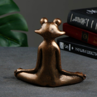 Фигура "Лягушка йог в позе лотоса" 16х16х6см, бронза