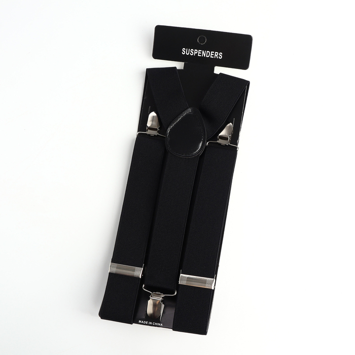 Подтяжки взрослые, ширина 3.5 см, цвет чёрный Подтяжки взрослые, ширина 3.5 см, цвет чёрный