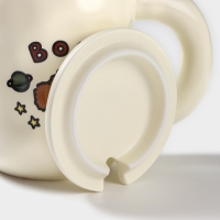 Кружка керамическая с ложкой «Мишка», 450 мл, цвет бежевый Кружка керамическая с ложкой «Мишка», 450 мл, цвет бежевый