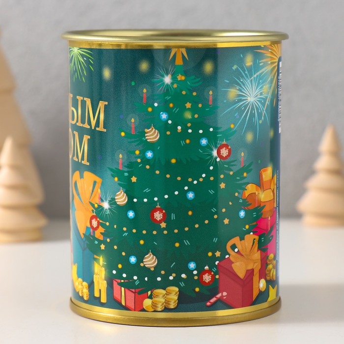 Копилка-банка металл Копилка-банка металл "С новым годом"