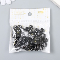 Бусины для творчества пластик "Чёрный игральный кубик" белые точки набор 20гр 0,8х0,8х0,8 см 78118 Бусины для творчества пластик "Чёрный игральный кубик" белые точки набор 20гр 0,8х0,8х0,8 см 78118