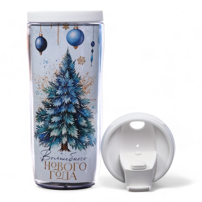 Новый год. Термостакан со вставкой новогодний &laquo;Волшебного Нового года&raquo;, 350 мл