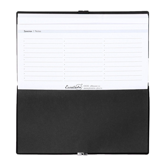 Еженедельник датир 2025г 175х95мм мягк обл иск кож 64л ESCALADA, бл тис, бл 70 г/м&sup2;,чёрный