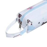 Пенал школьный на молнии "Кошки" Calligrata, голубой