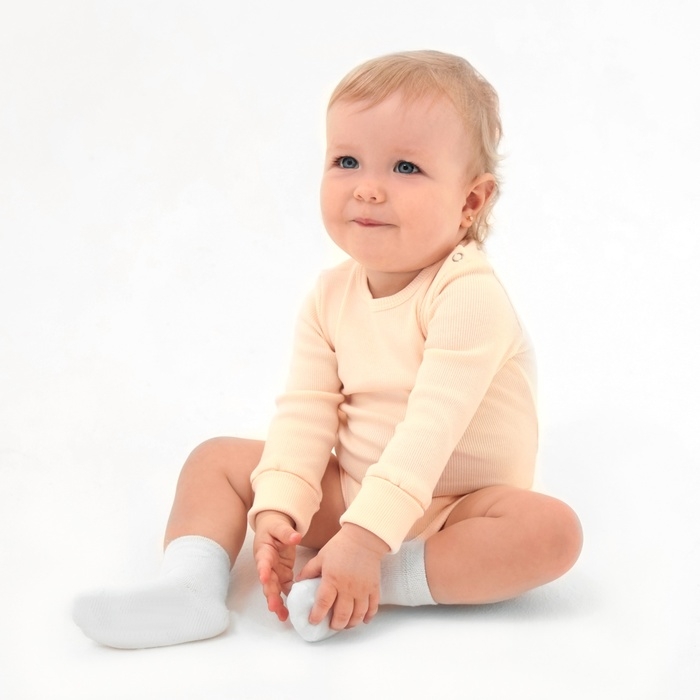 Комплект боди детских MINAKU: Basic Line BABY, цвет молочный/кремовый, рост 86-92