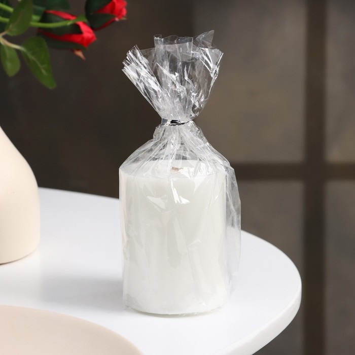 Свеча-цилиндр гладкая, 6х7,5 см, белая, 10 ч Свеча-цилиндр гладкая, 6х7,5 см, белая, 10 ч