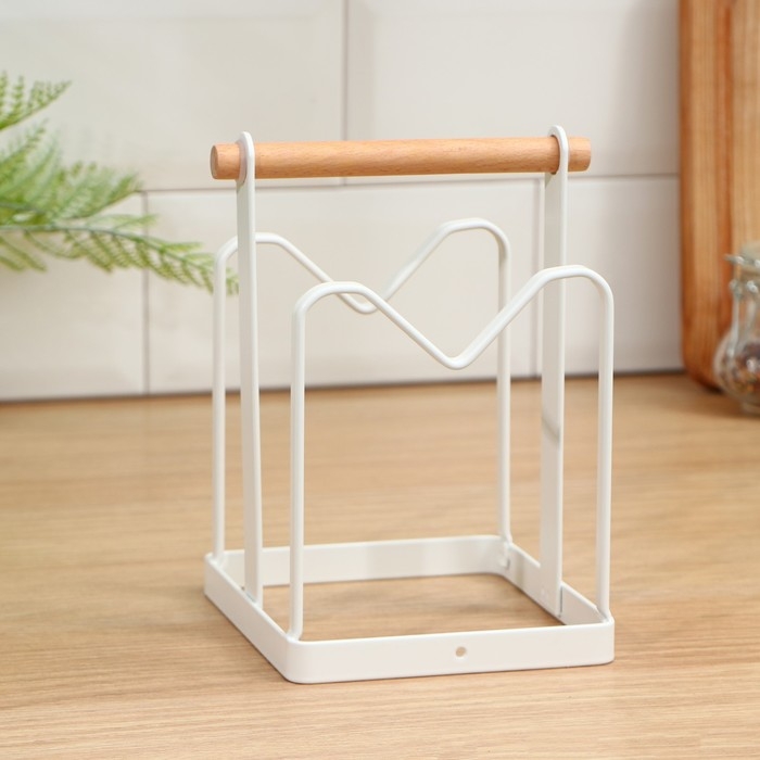 Держатель для кухонных принадлежностей Доляна, 18&times;12,5&times;12,5 см, цвет белый