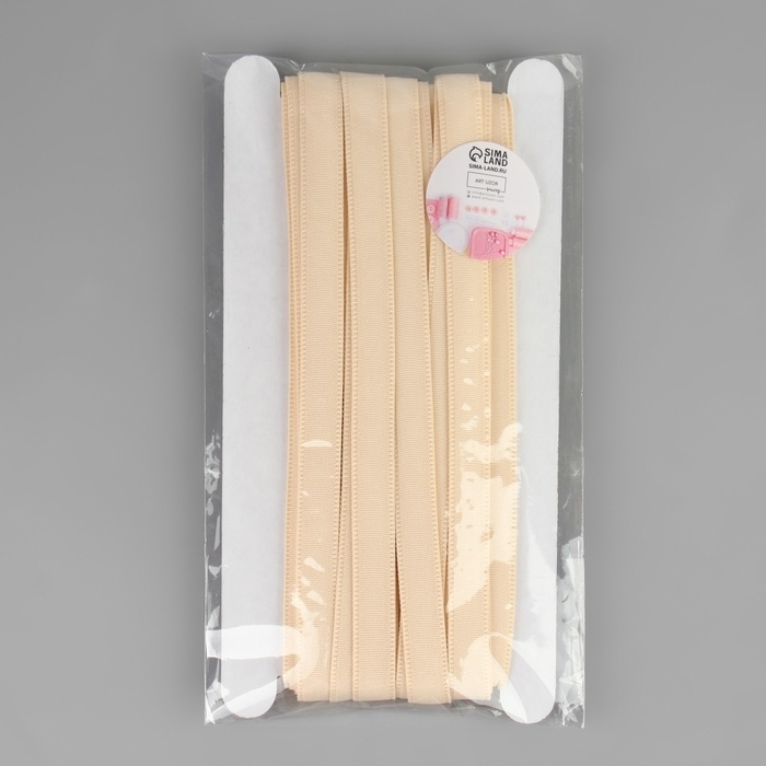 Лента тоннельная, двухстрочная, 10 мм, 10 &plusmn; 0,5 м, цвет бежевый