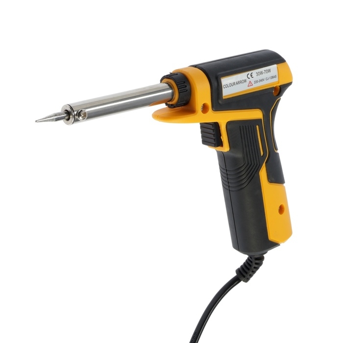 Паяльник-пистолет с регулировкой мощности ТУНДРА, 30-70 Вт, двухкомпонентная рукоятка Паяльник-пистолет с регулировкой мощности ТУНДРА, 30-70 Вт, двухкомпонентная рукоятка