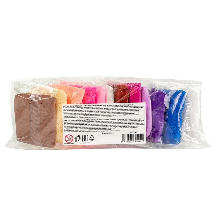 Лёгкий пластилин, набор 12 нежных цветов &laquo;Для девочек&raquo;