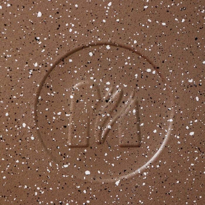 Сковорода &laquo;Гранит&raquo;, d=24 см, съёмная ручка, стеклянная крышка, антипригарное покрытие, цвет коричневый